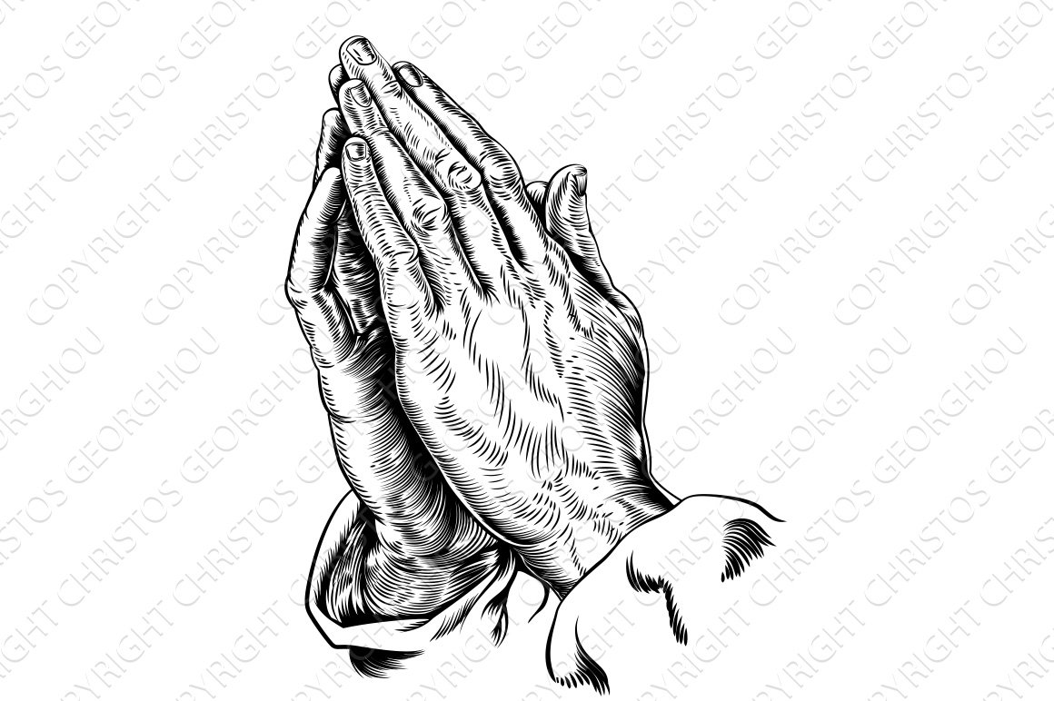 Hands folded for prayer.