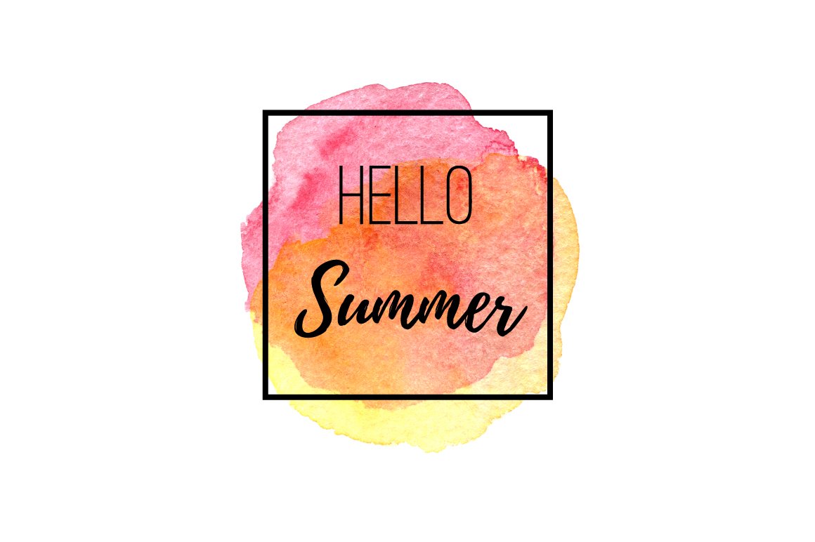 Hello summer inscription with a cool background.