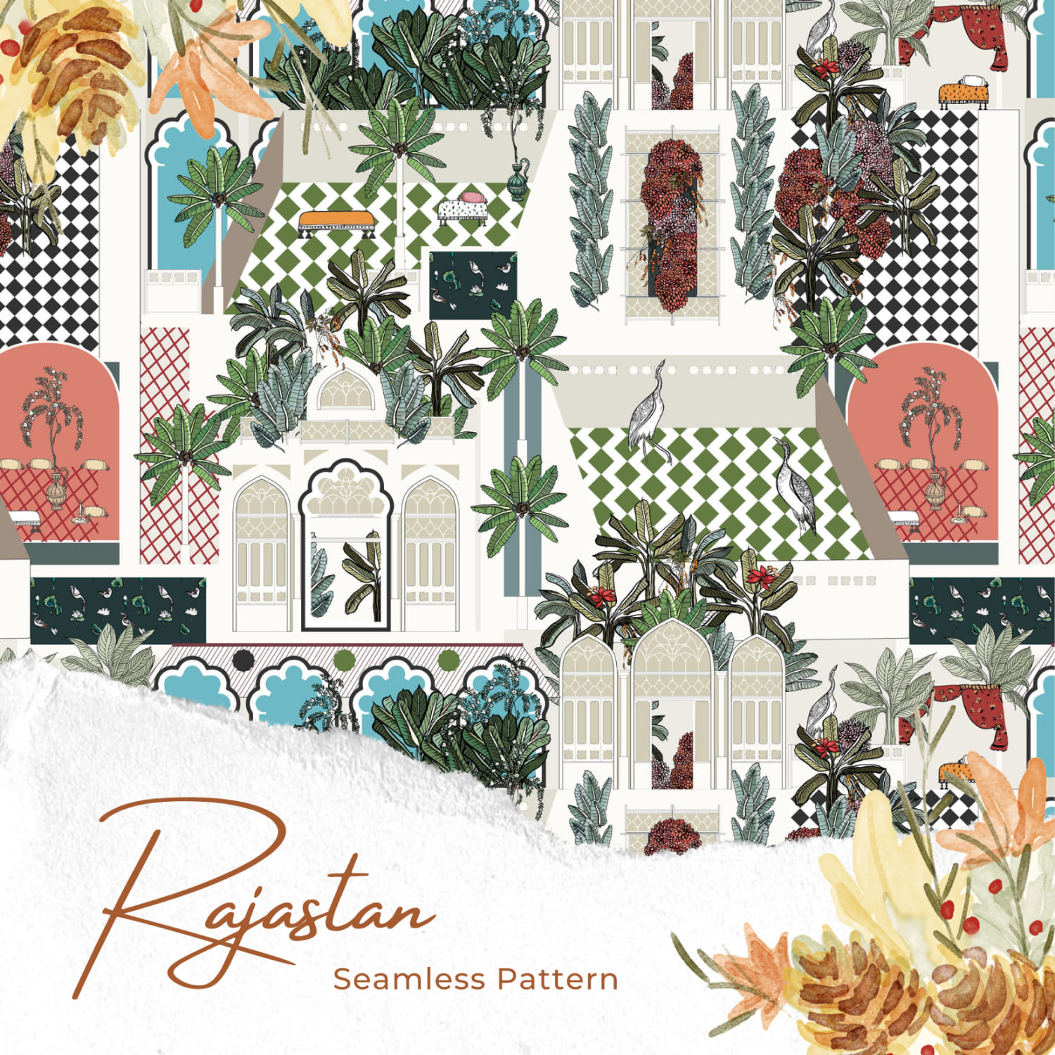 Prints of rajastan seamless pattern.