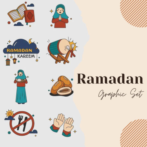 Prints of ramadan graphic set.