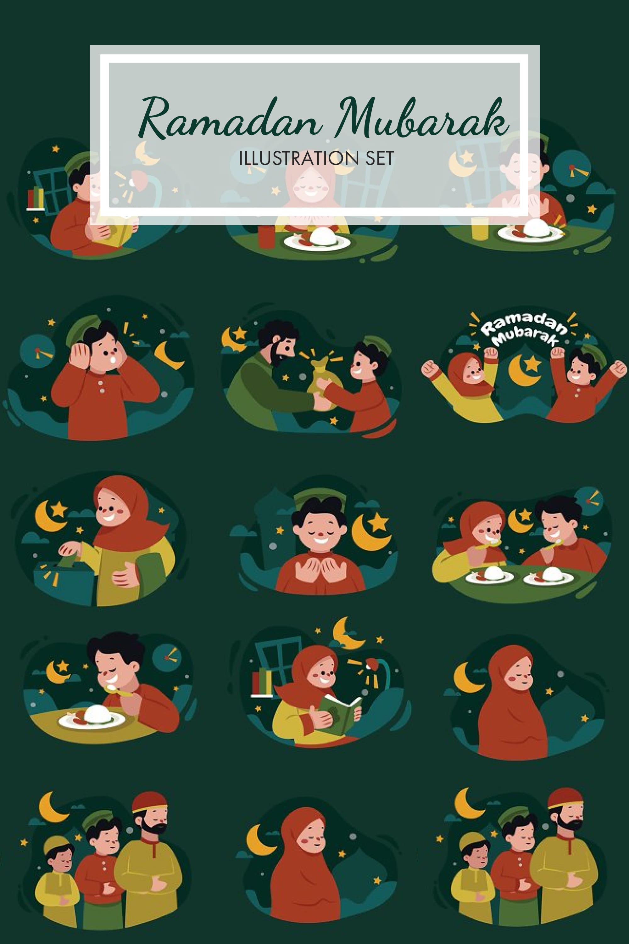 Ramadan mubarak illustration of pinterest.