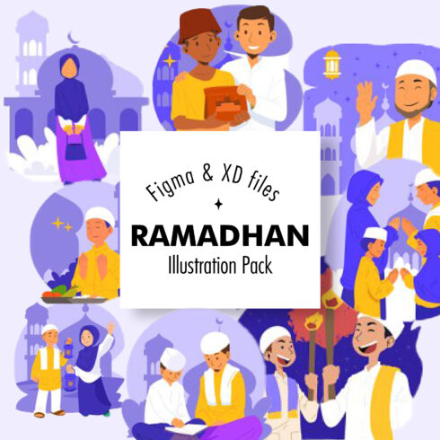 Prints of ramadhan illustration pack.