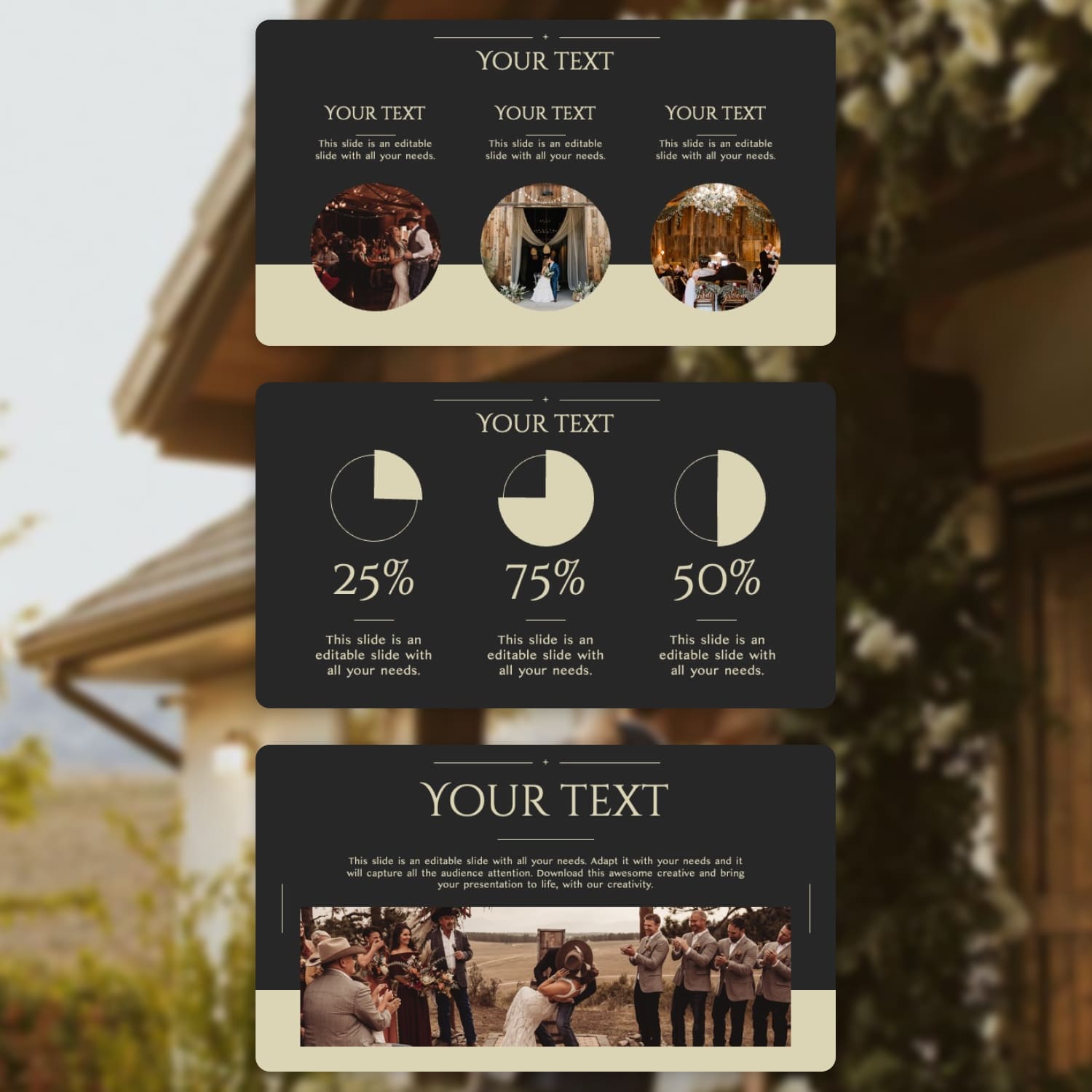 Rustic Wedding Powerpoint Template cover image.