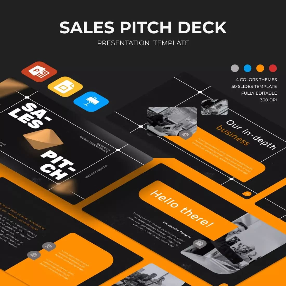 Sales Pitch Deck Presentation Template Preview image.
