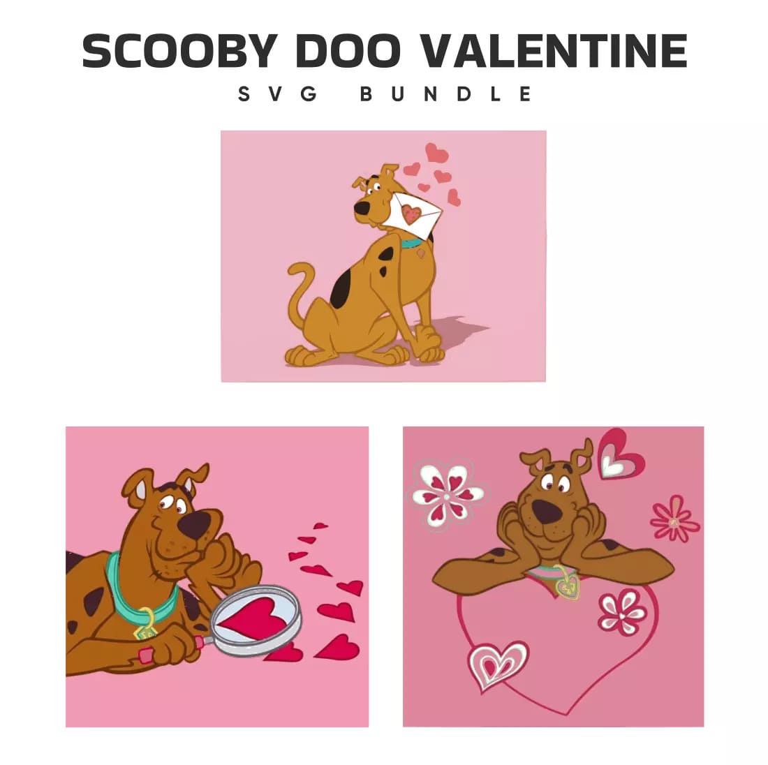 Scooby Doo Valentine SVG Bundle Preview.