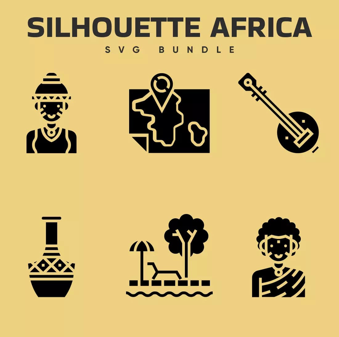 Silhouette Africa SVG Bundle Preview.