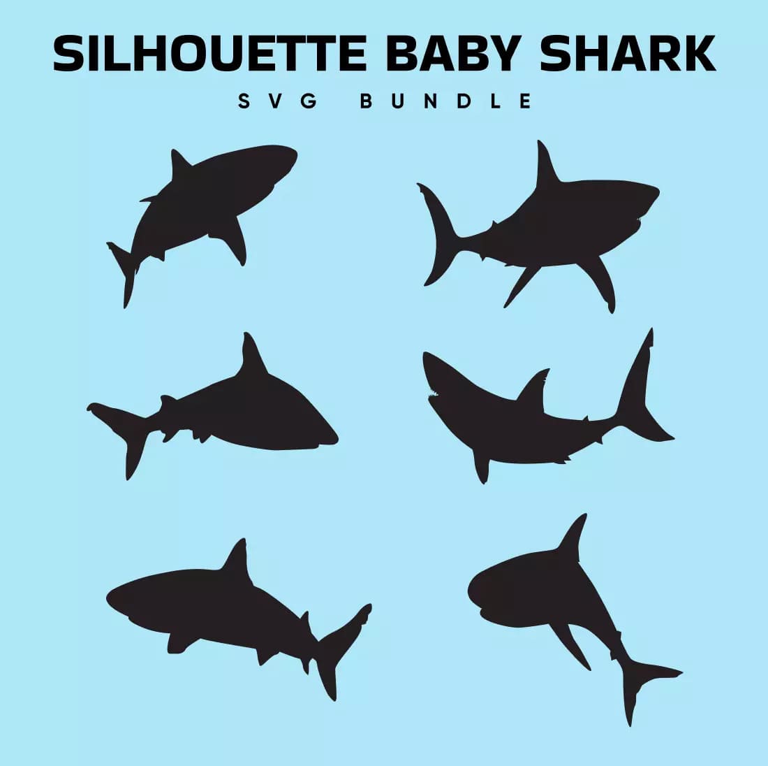 Silhouette Baby Shark SVG Bundle Preview image.