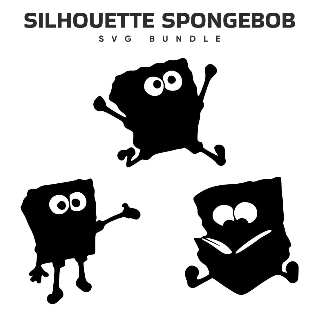 Silhouette Spongebob SVG Bundle Preview.
