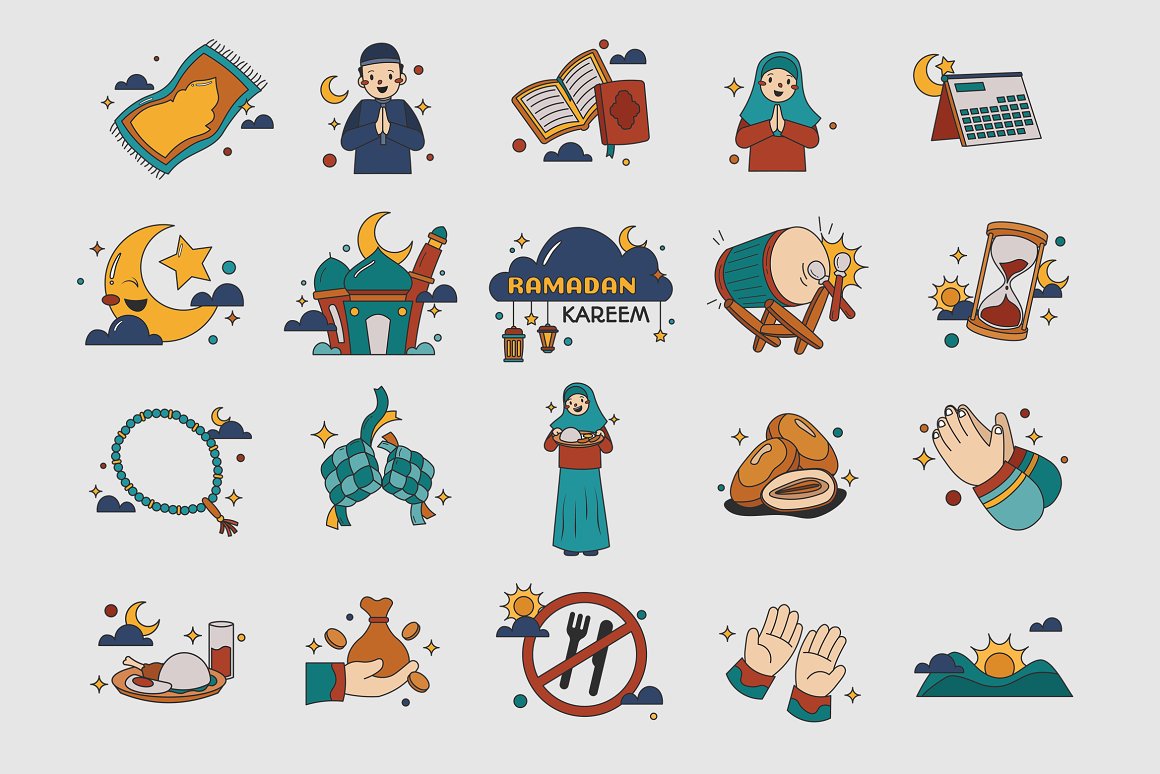 Icons and images on the theme of religions.