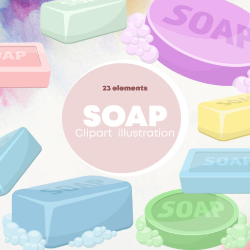 Prints of solid soap for washing clipart vector design illustration.
