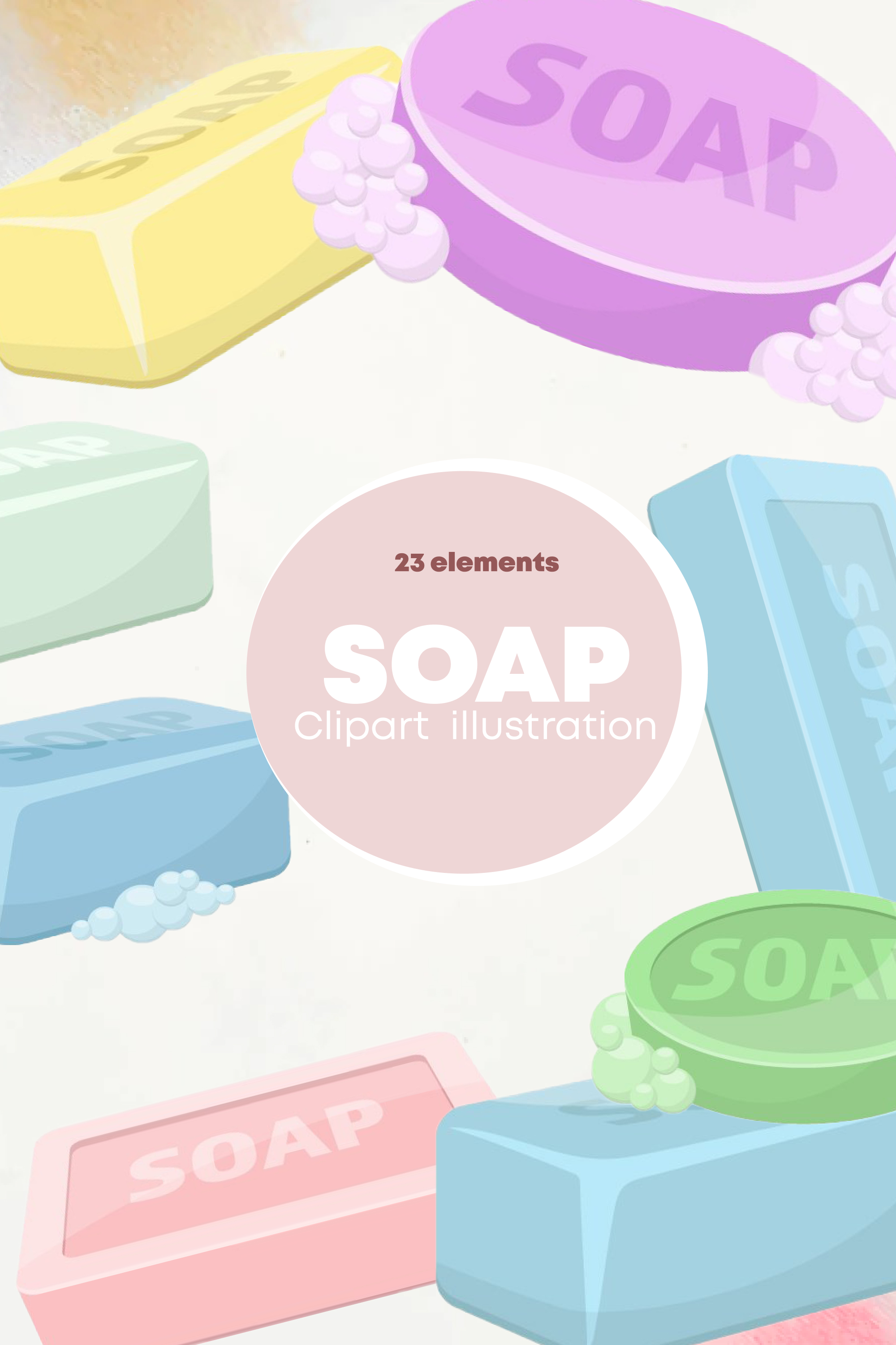 Solid soap for washing clipart vector design illustration of pinterest.
