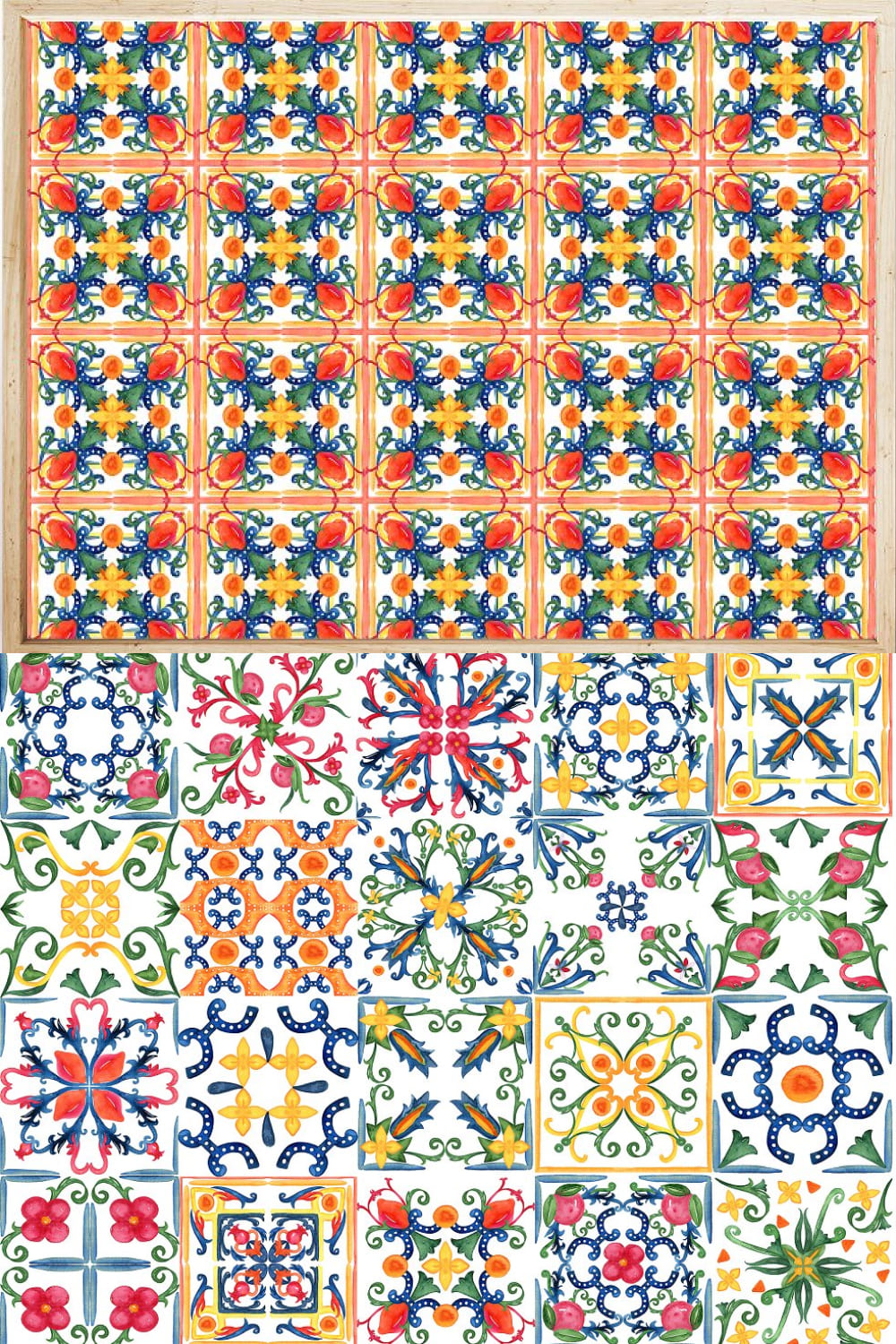 Spain tiles watercolor clipart of pinterest.