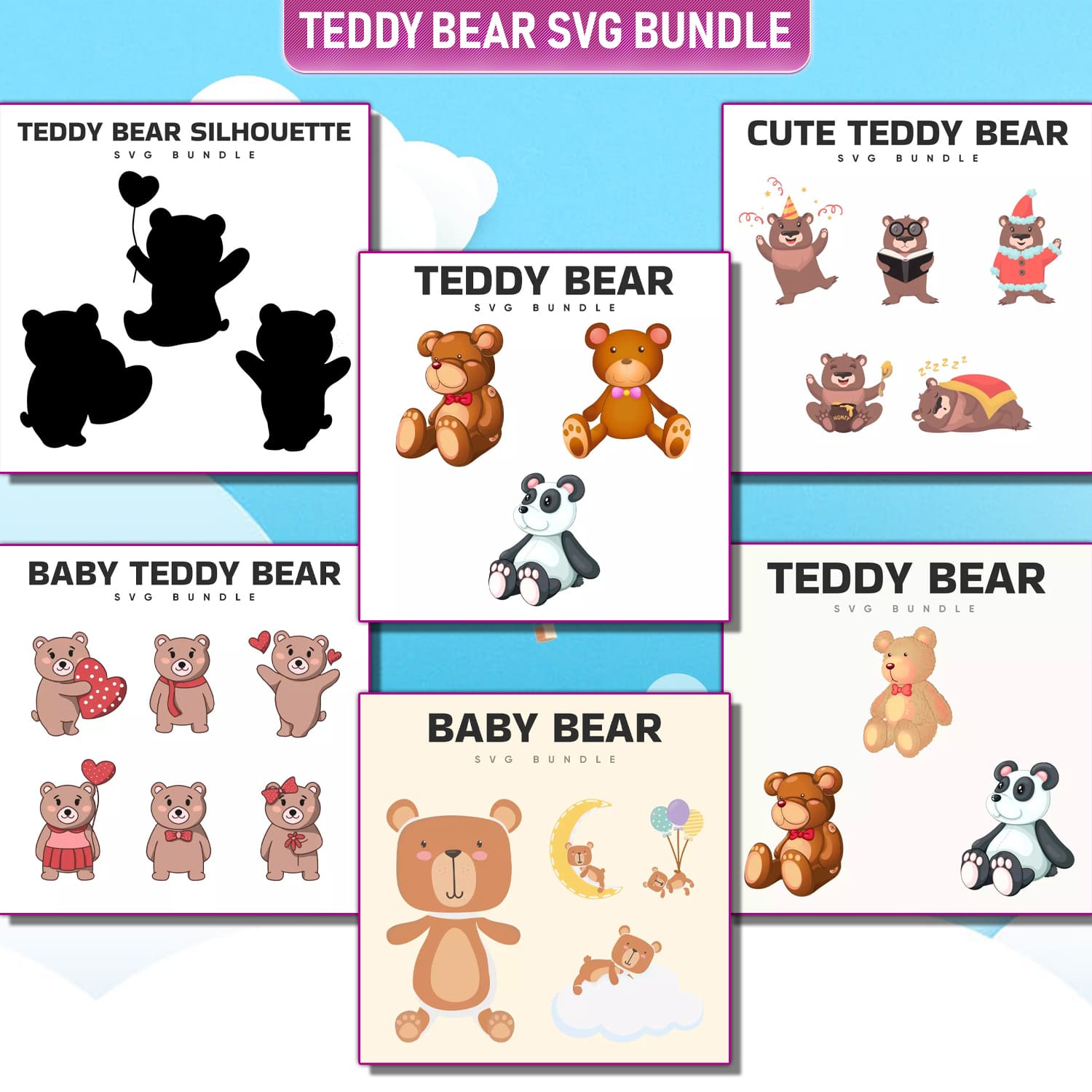 Teddy bear svg bundle.