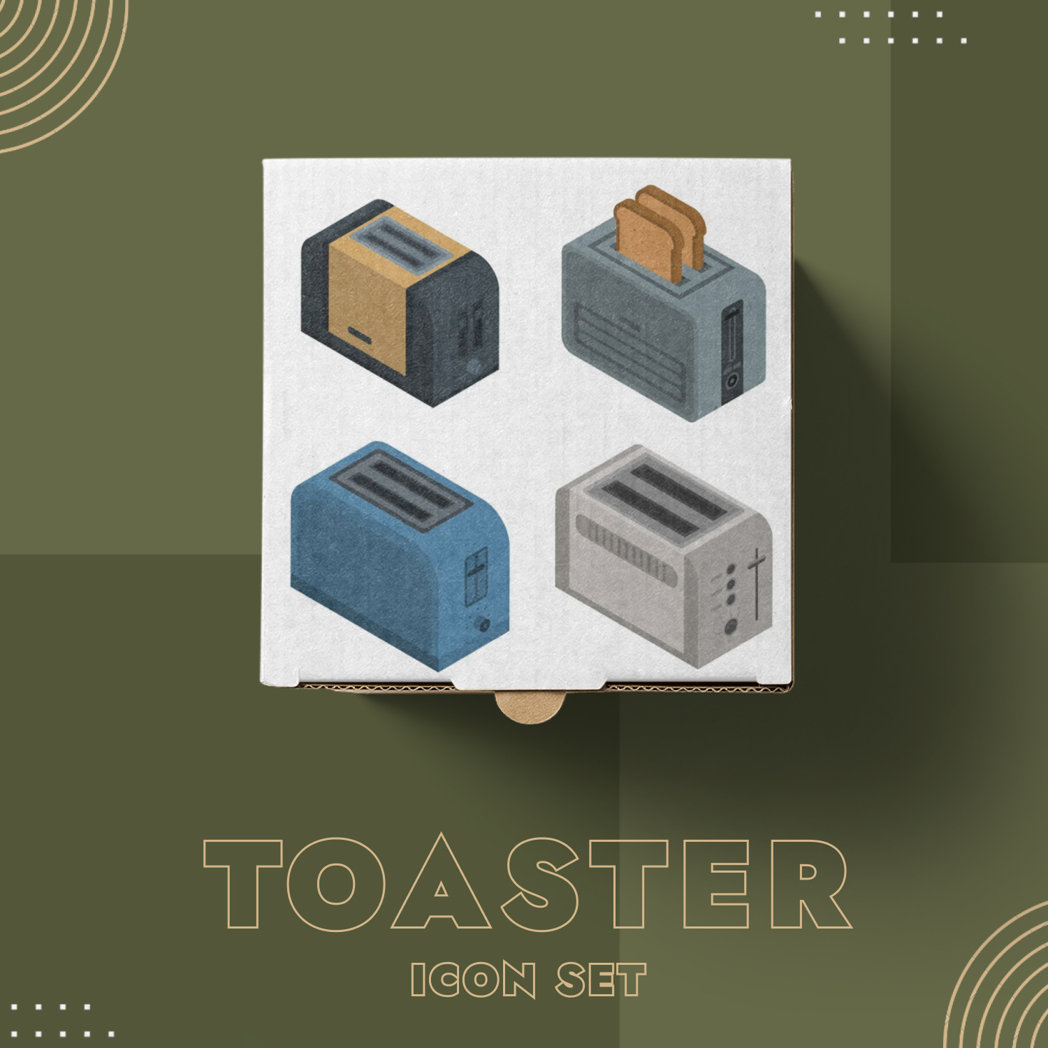 Toaster icon set preview.