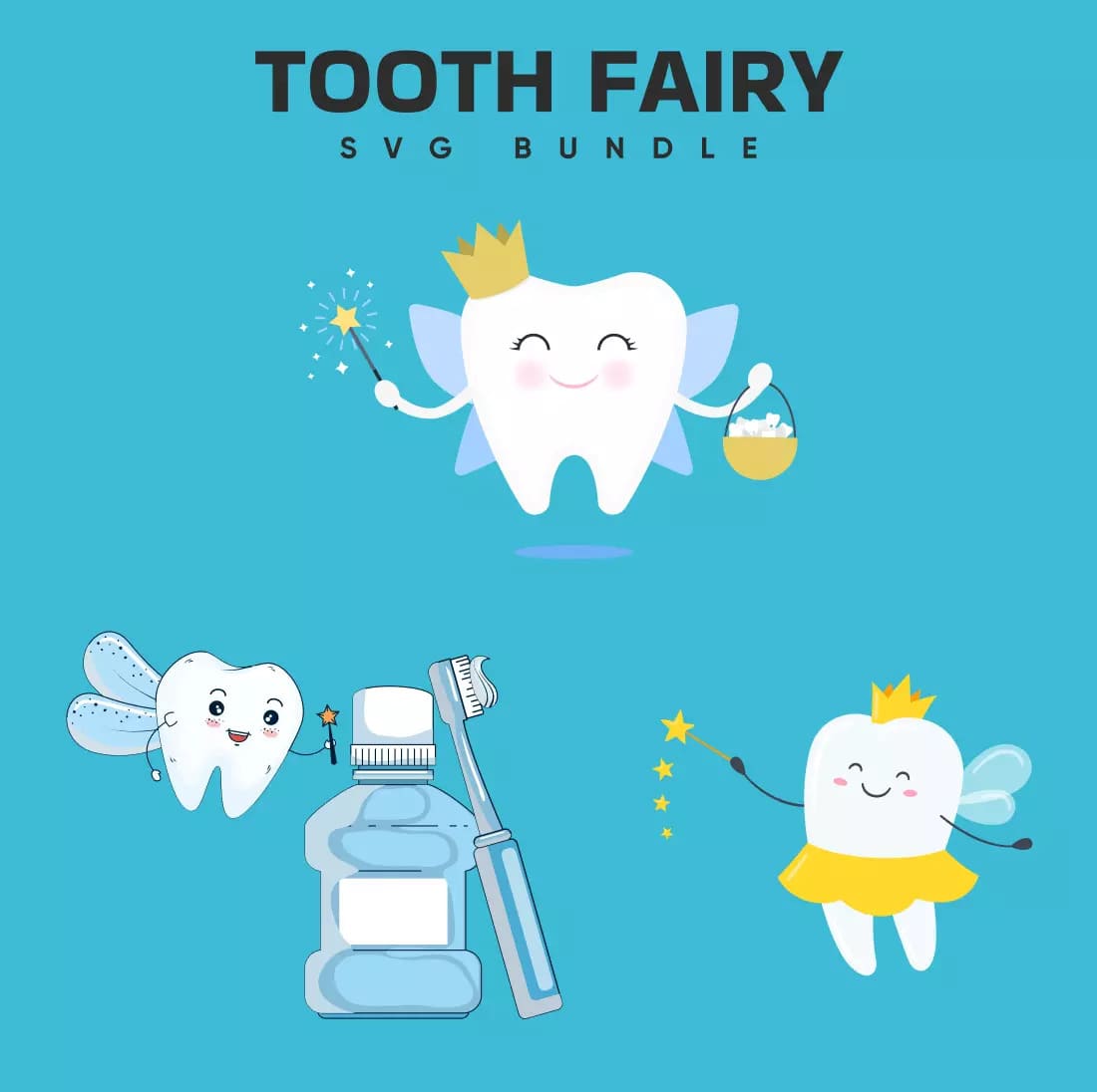 Tooth Fairy SVG Bundle Preview.