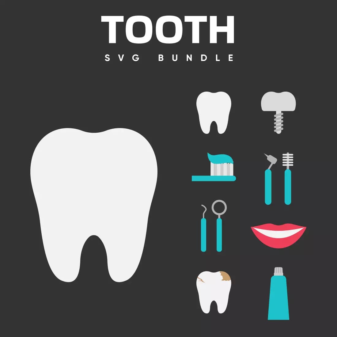Tooth SVG Bundle Preview.