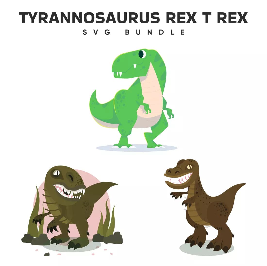 Tyrannosaurus Rex T-rex SVG Bundle Preview.