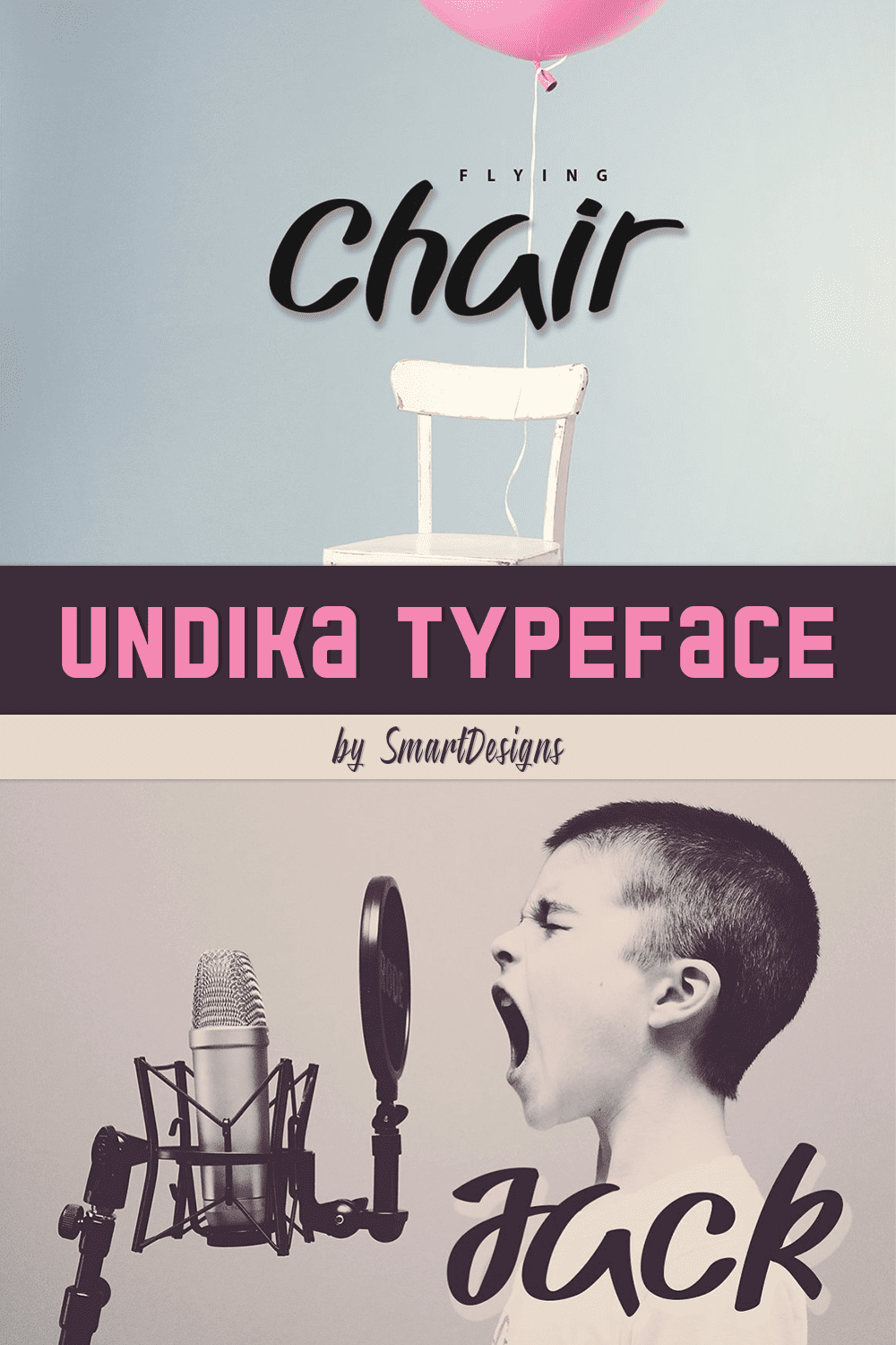 Undika typeface of pinterest.