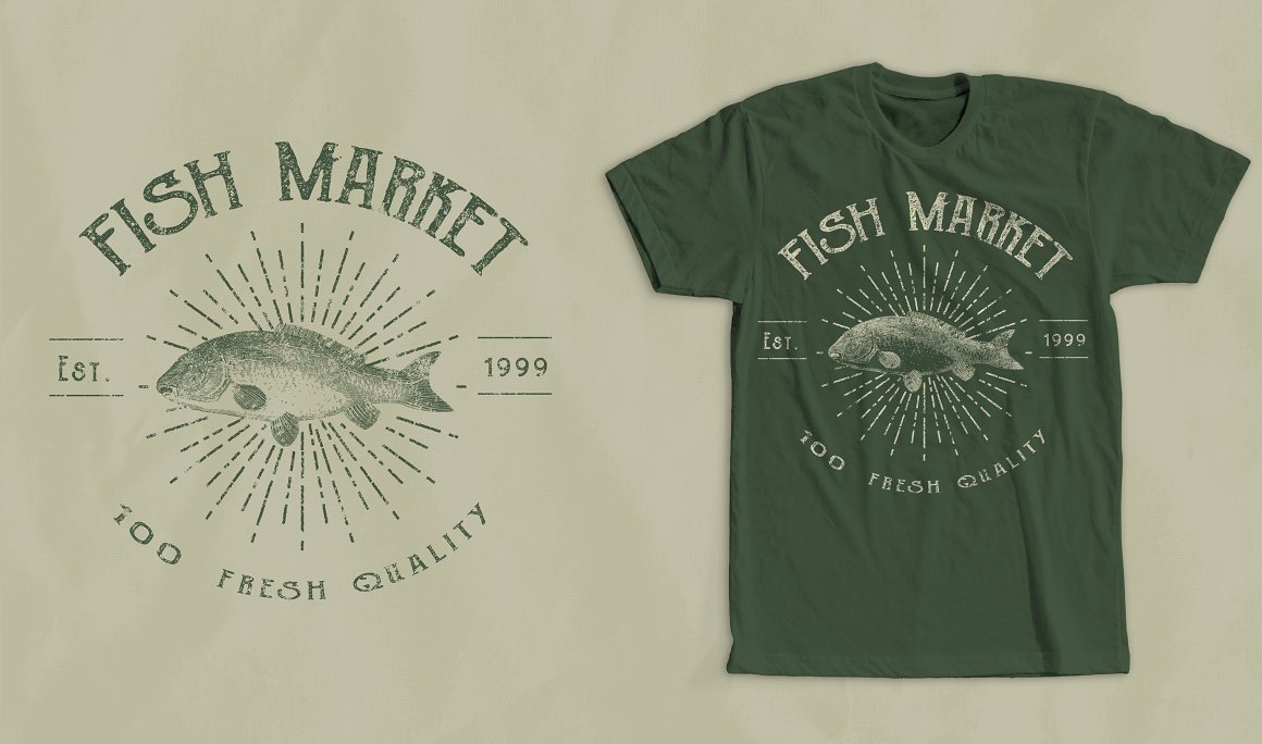 A great friend on a green t-shirt with a fish.