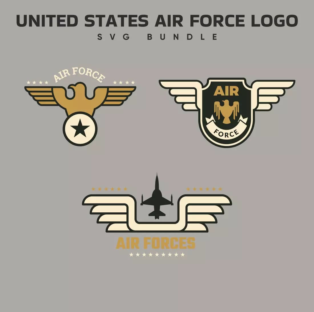 United States Air Force Logo SVG Bundle Preview.