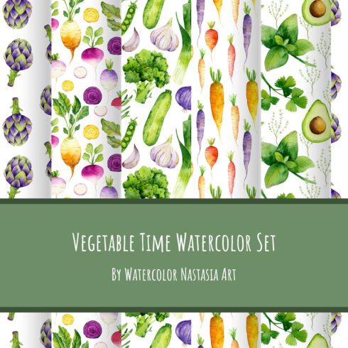 Watercolor Vegetables & Fruits 43 Elements | Master Bundles