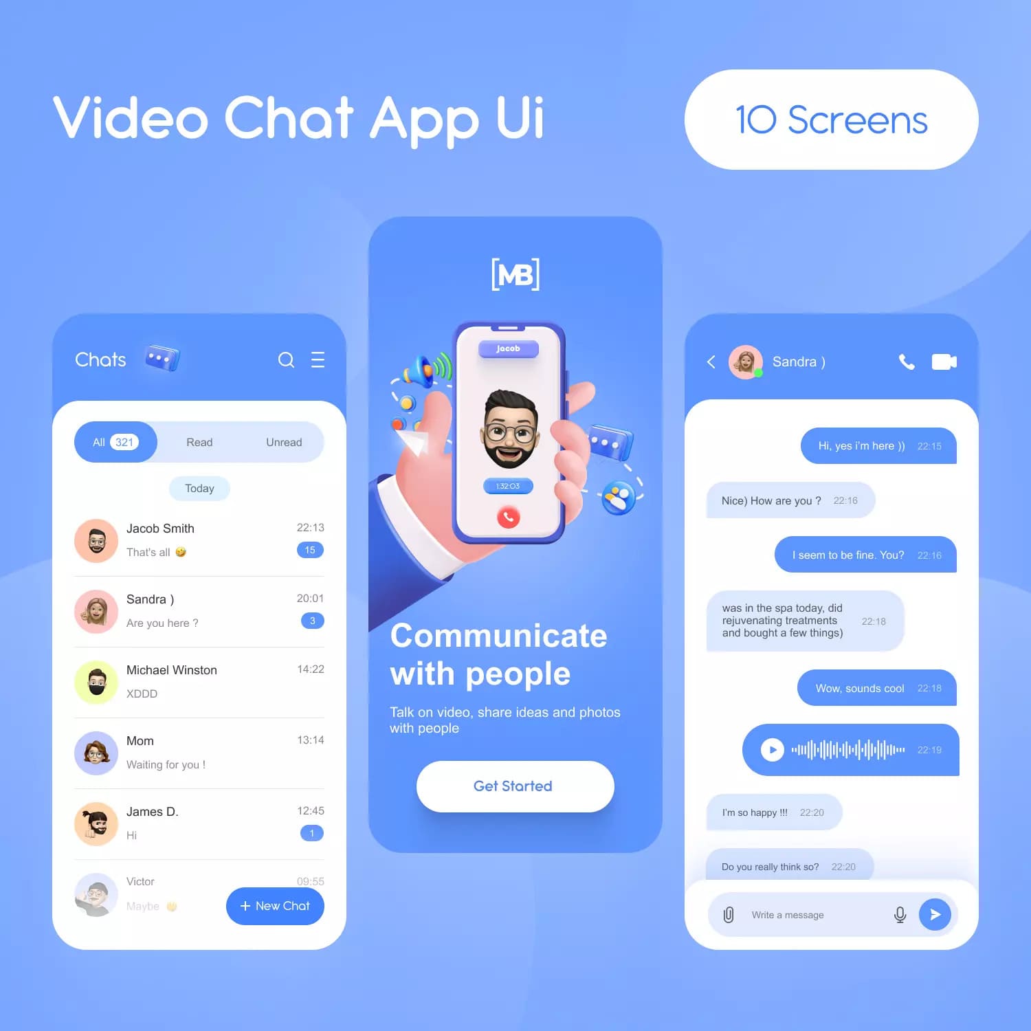 Video Chat App UI Preview.