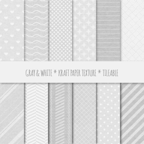 Gray Geometric Seamless Patterns cover image.