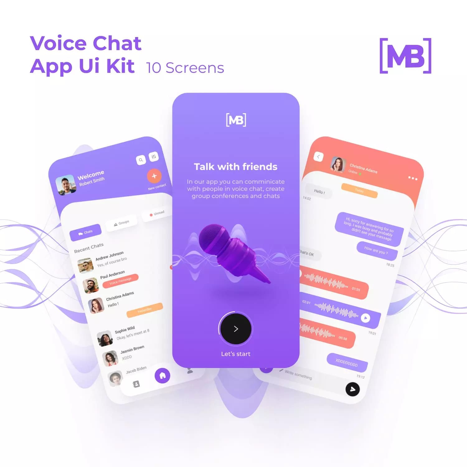 Voice Chat App UI Preview.