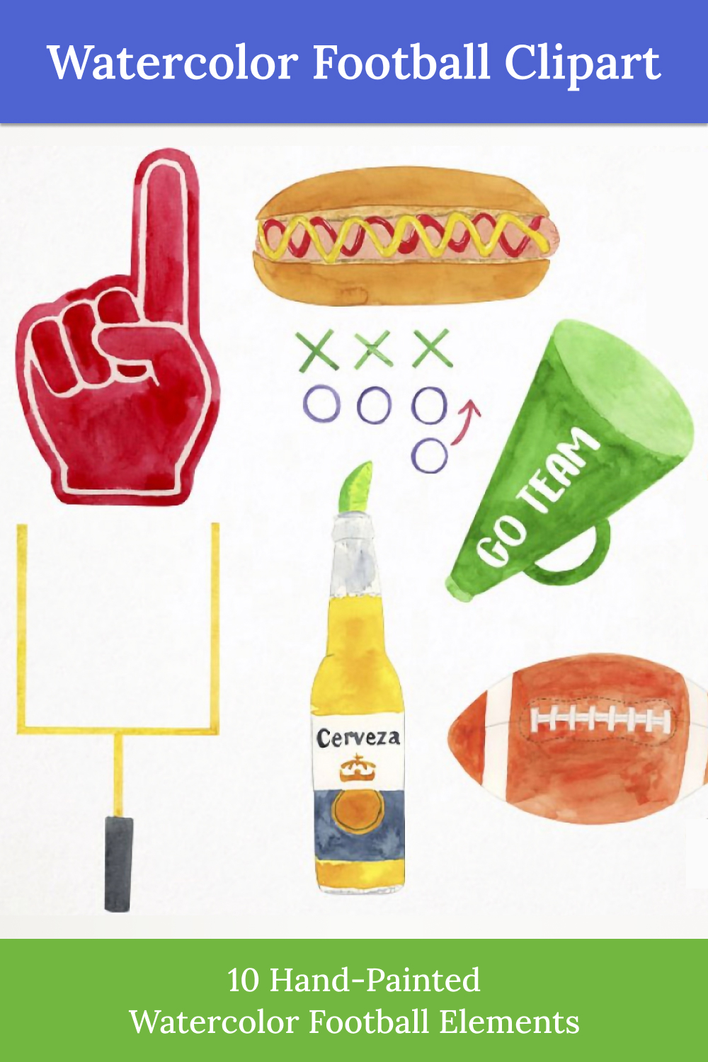 Watercolor football clipart of pinterest.