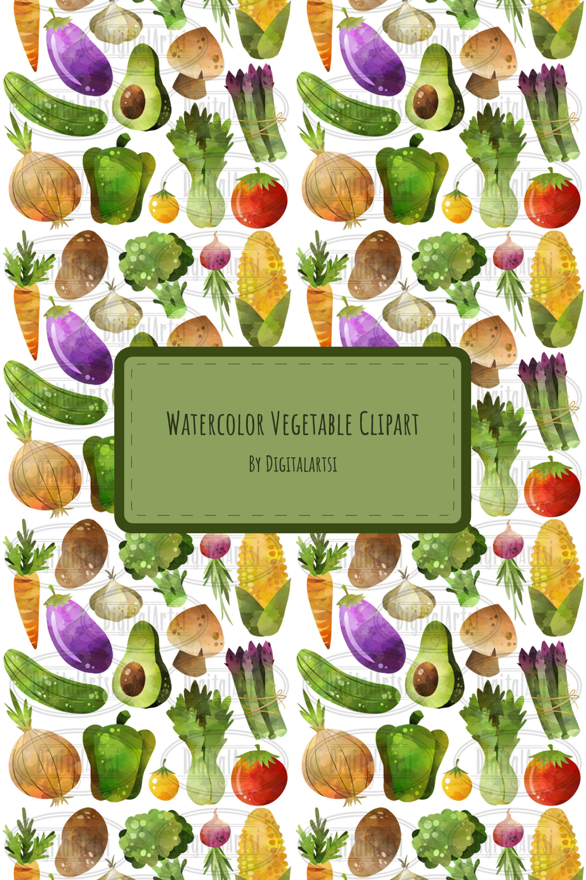Watercolor vegetable clipart of pinterest.