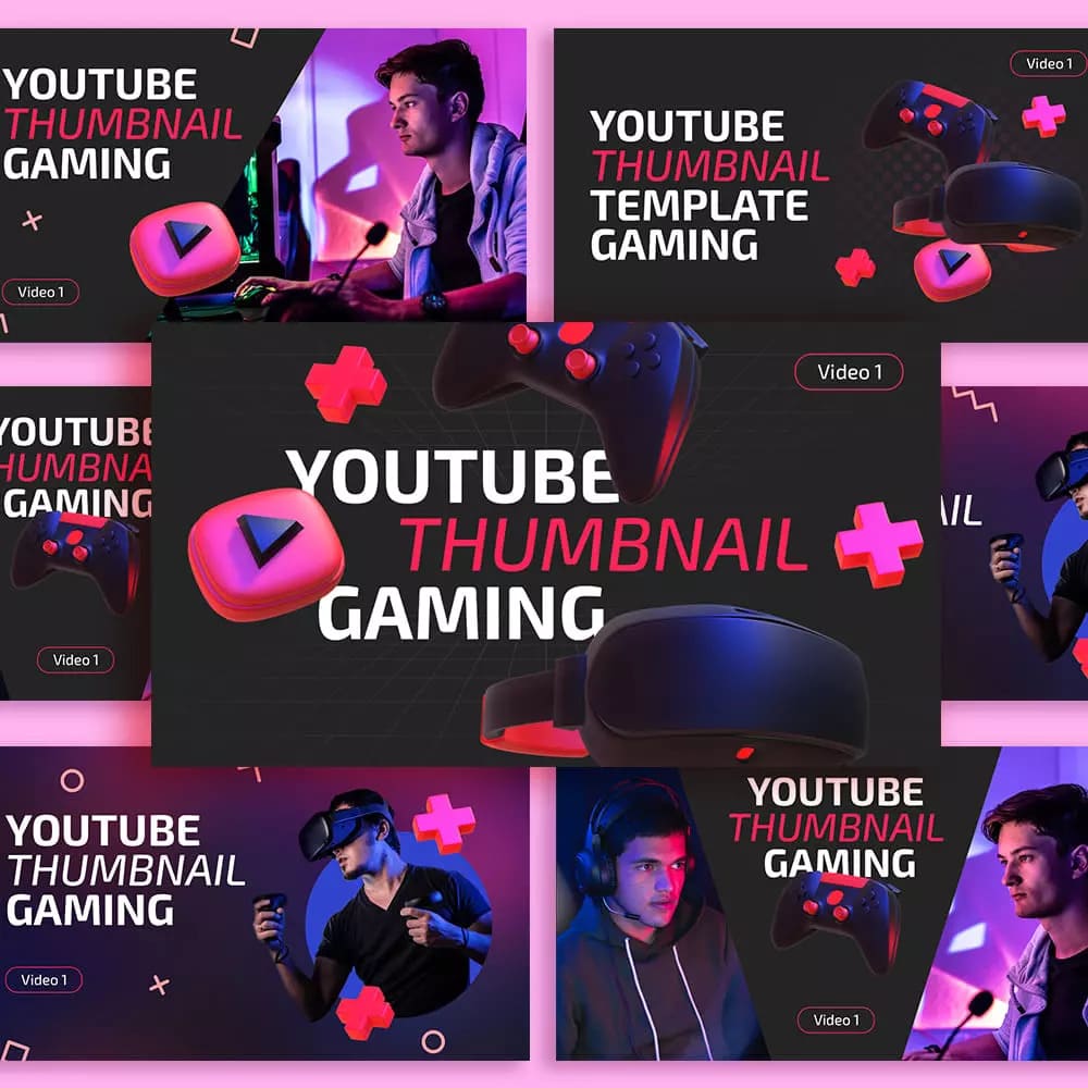 Youtube Thumbnail Template Gaming Preview image.