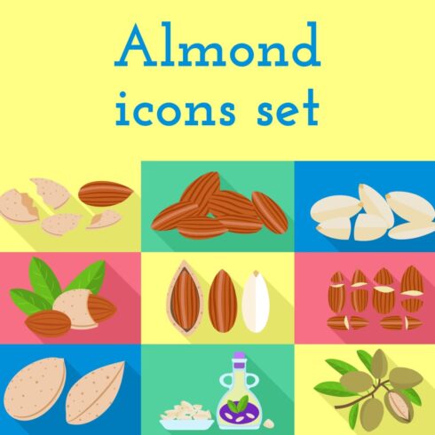 Almond icons set.