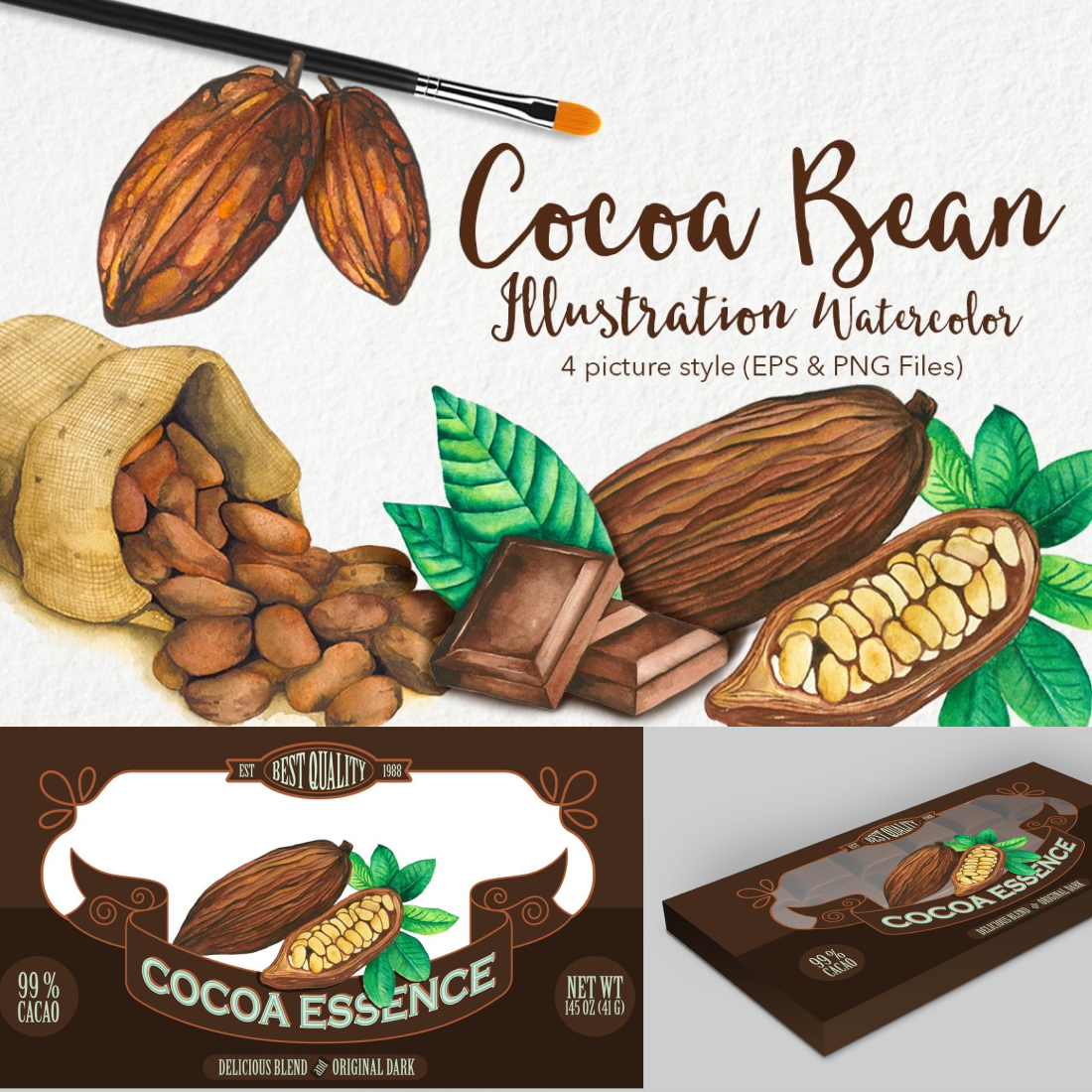 Preview images of cocoa beans.