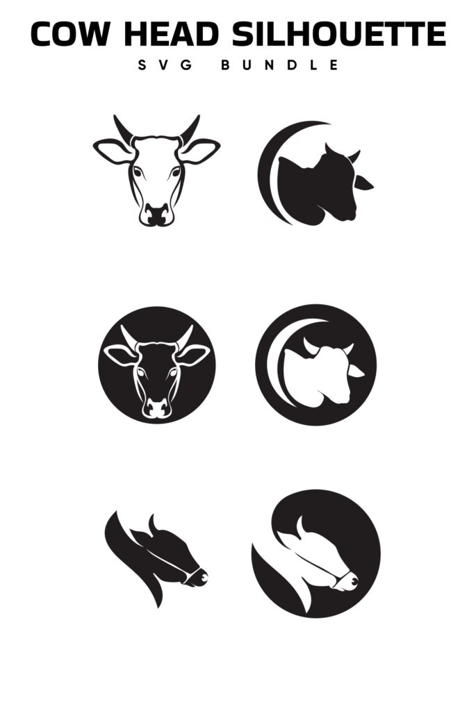 Cow Head Silhouette SVG – MasterBundles