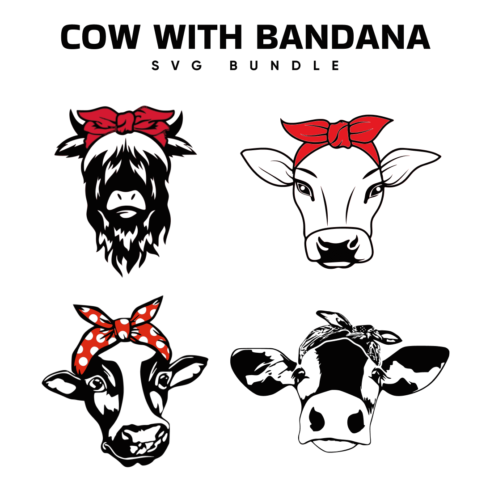 The cow with bandana svg bundle.