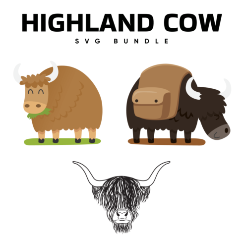 The highland cow svg bundle.