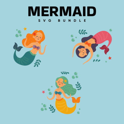 4 Free Mermaid SVG Designs.