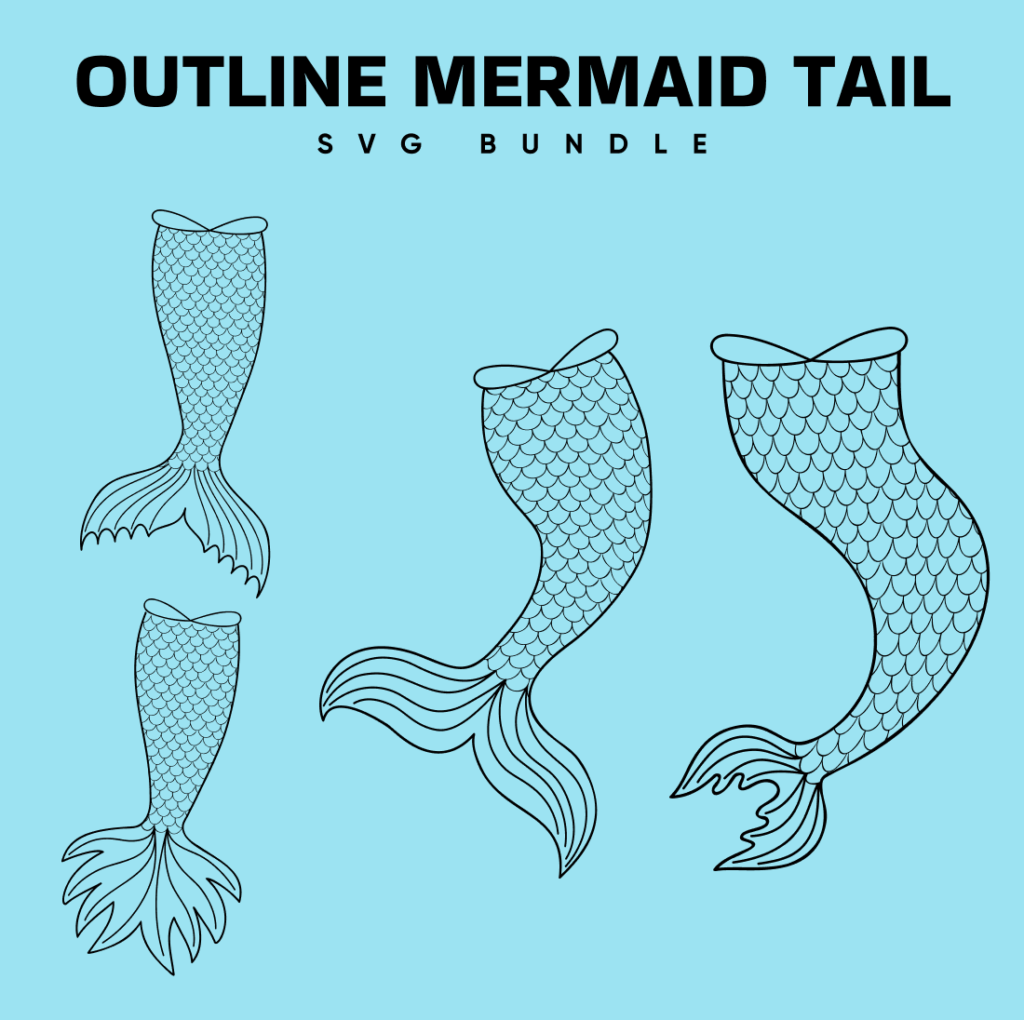 Mermaid Svg Bundle Mermaid Tail Svg Ocean Svg Mermaid Tail Clipart