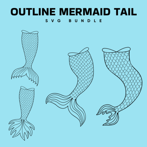 Outline Mermaid Tail SVG Free.