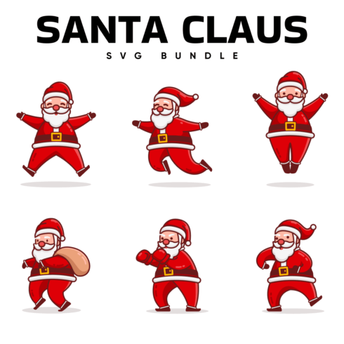 Santa Claus does sports, dances, jumps.