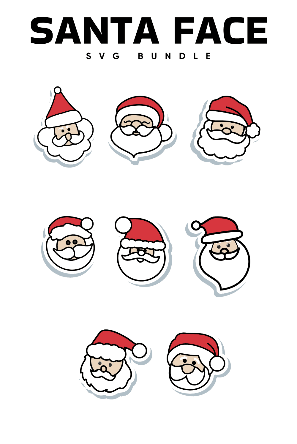 Santa face svg bundle.
