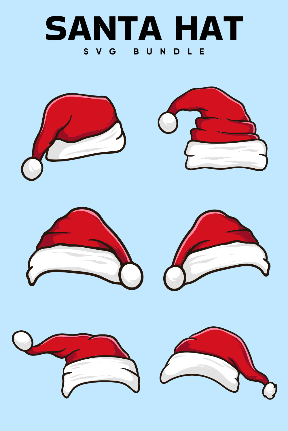 Santa hat SVG bundle.