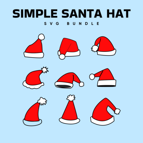 Nine images of Santa's hat.