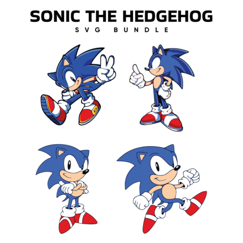 4 Sonic the Hedgehog SVG Designs.