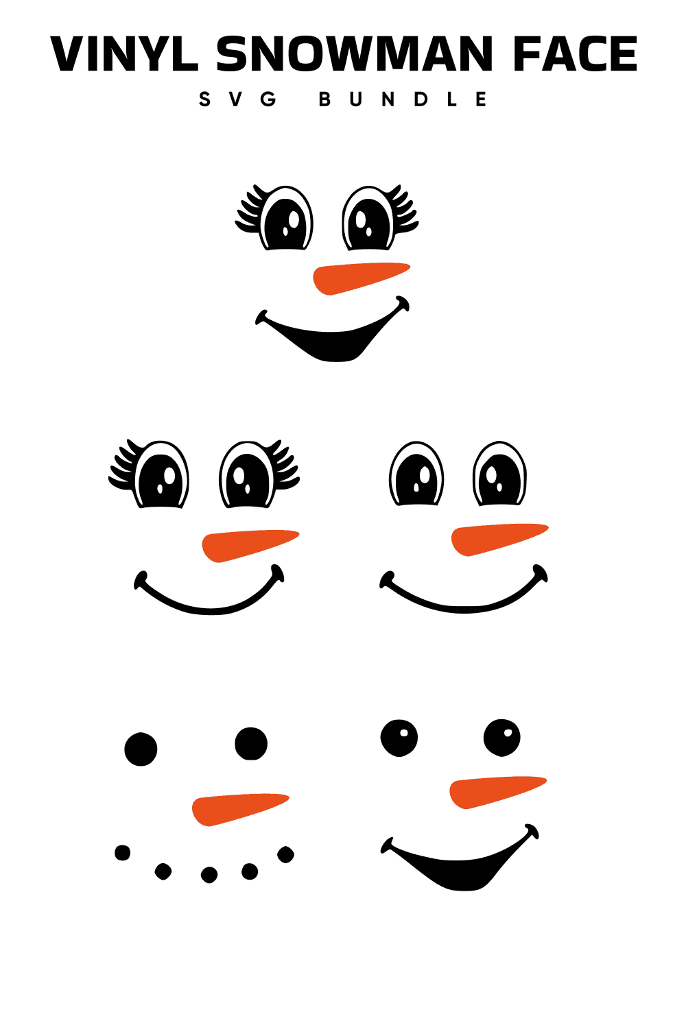 Vinyl snowman face SVG bundle.