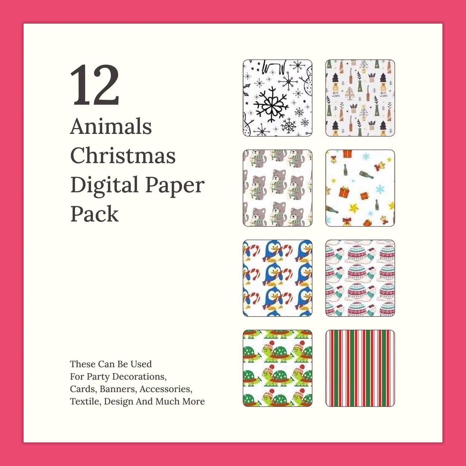 Christmas animals pattern can be used for textiles.