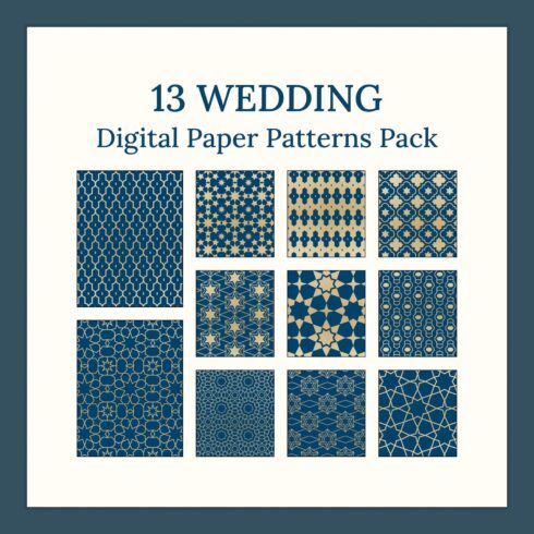 13 Dark Wedding Digital Paper Patterns Pack.