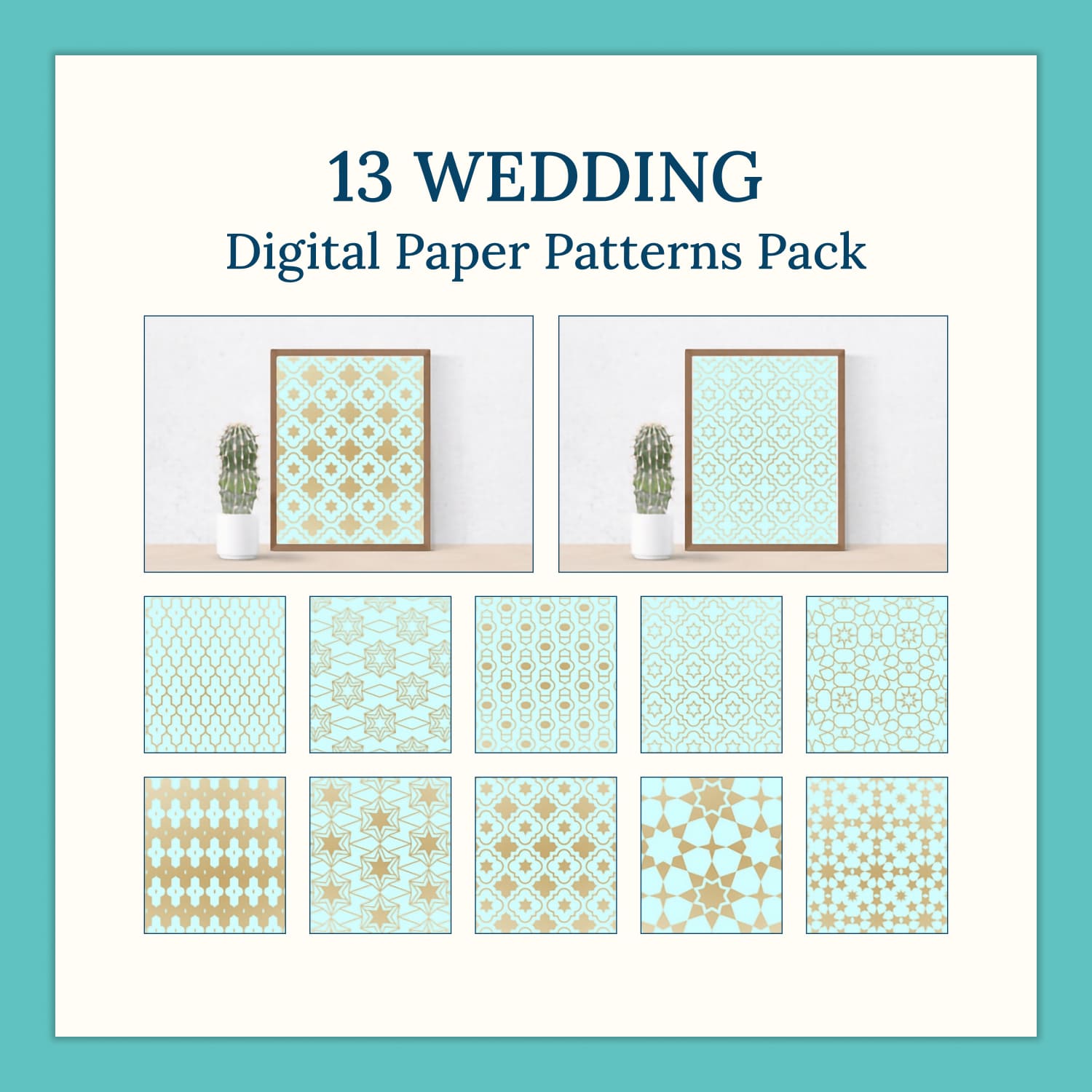 13 Wedding Digital Paper Patterns Pack.