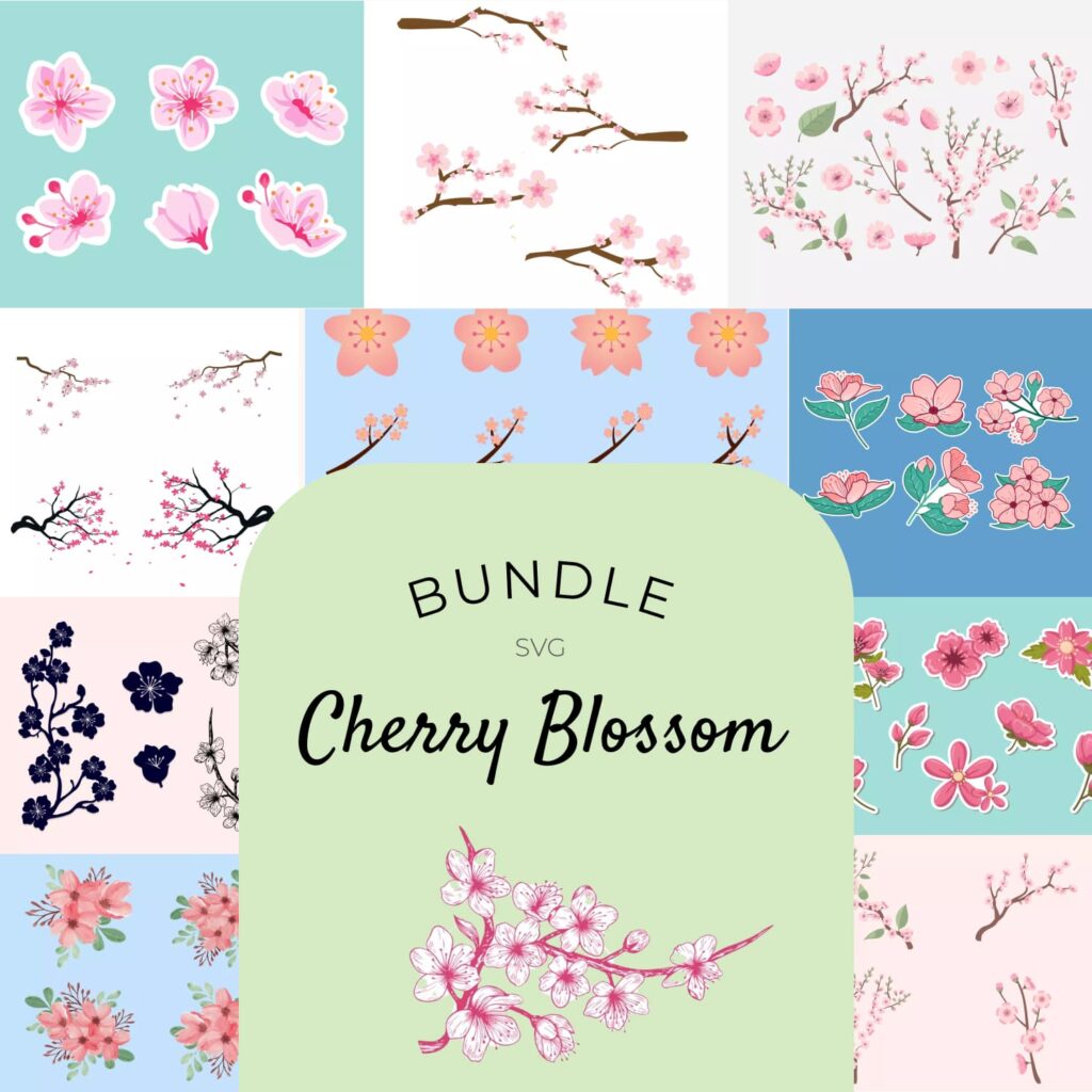 SVG Cherry Blossom Bundle – MasterBundles