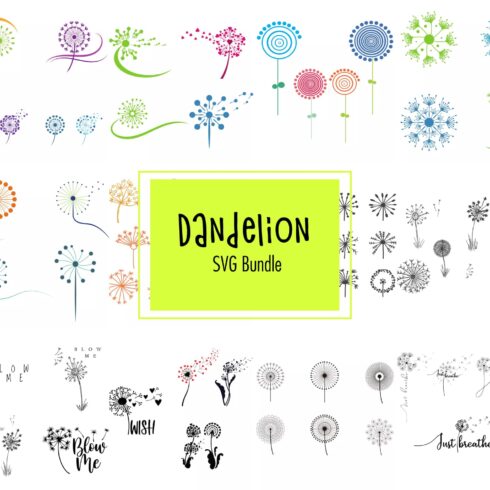 Dandelion svg bundle, picture 1500x1500.